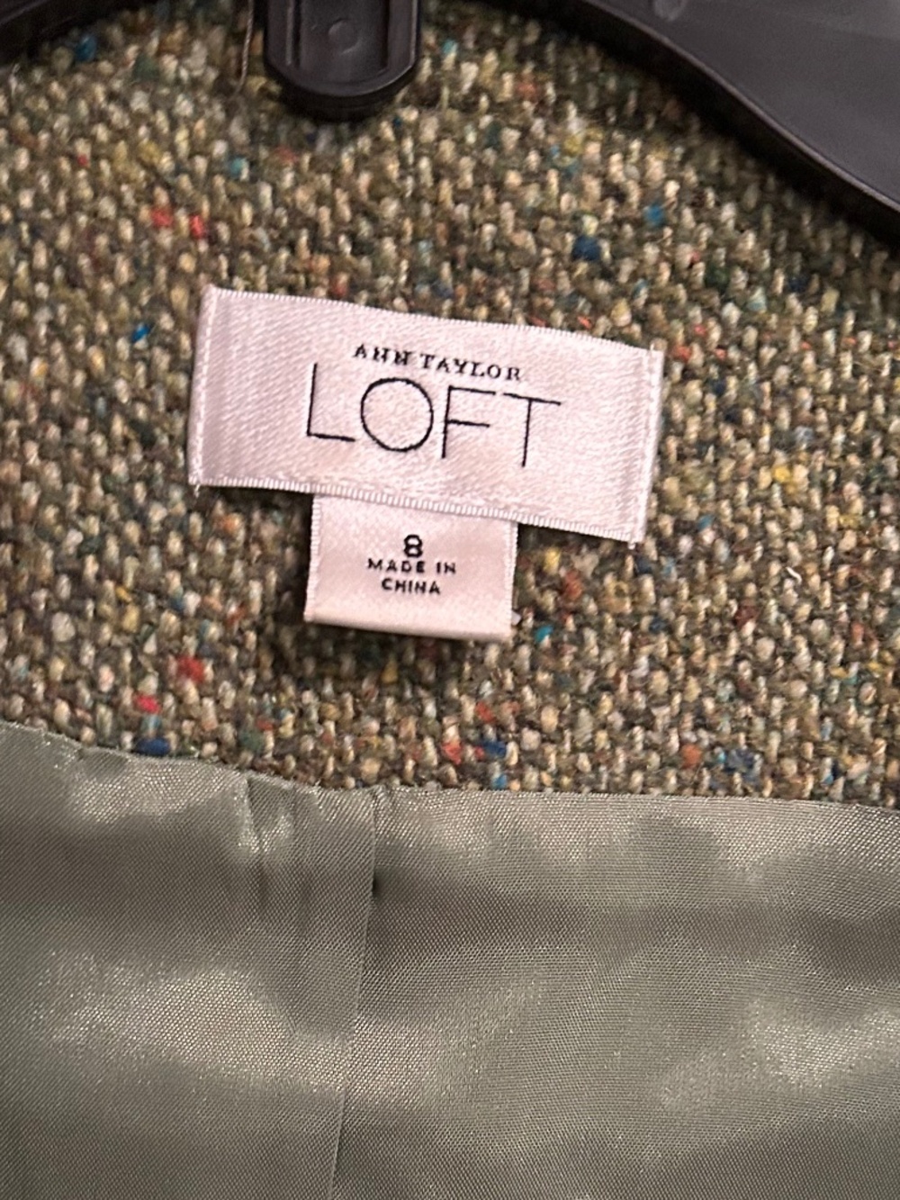 Ann Taylor LOFT Green Tweed Jacket Size 8 - Picture 2 of 4
